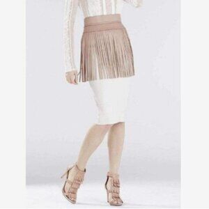 BCBGMax Azria Fringe Contour Waist Belt - Blush Nude Pink Size M